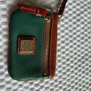 Dooney & Bourke Forest Green and Chestnut Leather Pouch